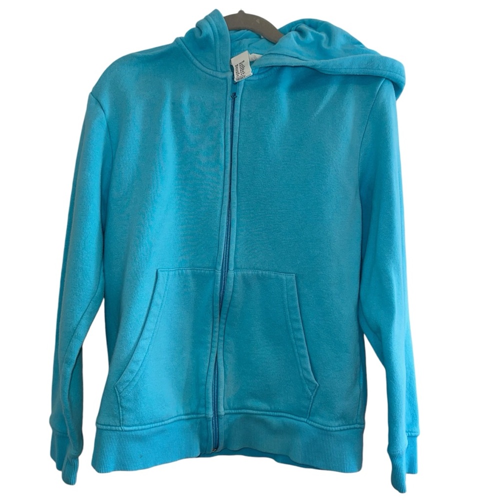 Aqua Blue Zip Hoodie